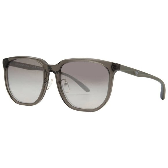New Emporio Armani Grey Gradient Mirror Silver Square Men's Sunglasses EA4215D - Picture 2 of 5